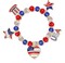 American Flag Bracelet Patriotic Bracelet for Women Girls Red White Blue Beaded Stretch Bracelet 4th of July Star Heart Star Charm Bracelet Jewelry Gift